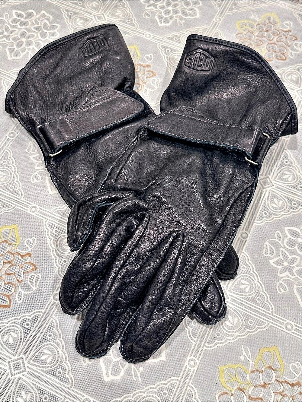 Deus Ex Machina Deus Gripping Gloves Black Leather Gloves Sz M